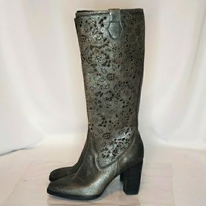 Donald J Pliner stylized western tall boots